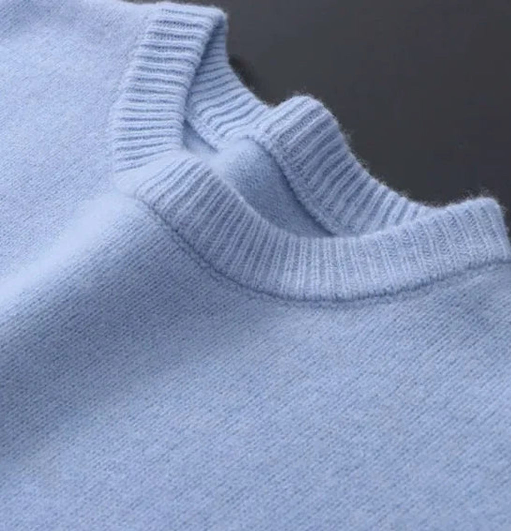 Men's Warm Mohair Crewneck Knit Sweater Pullover