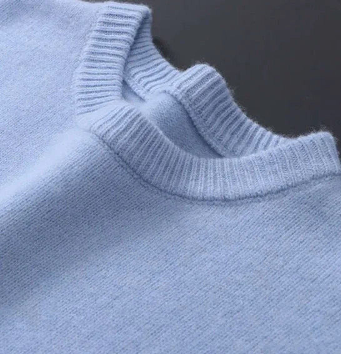 Men's Warm Mohair Crewneck Knit Sweater Pullover
