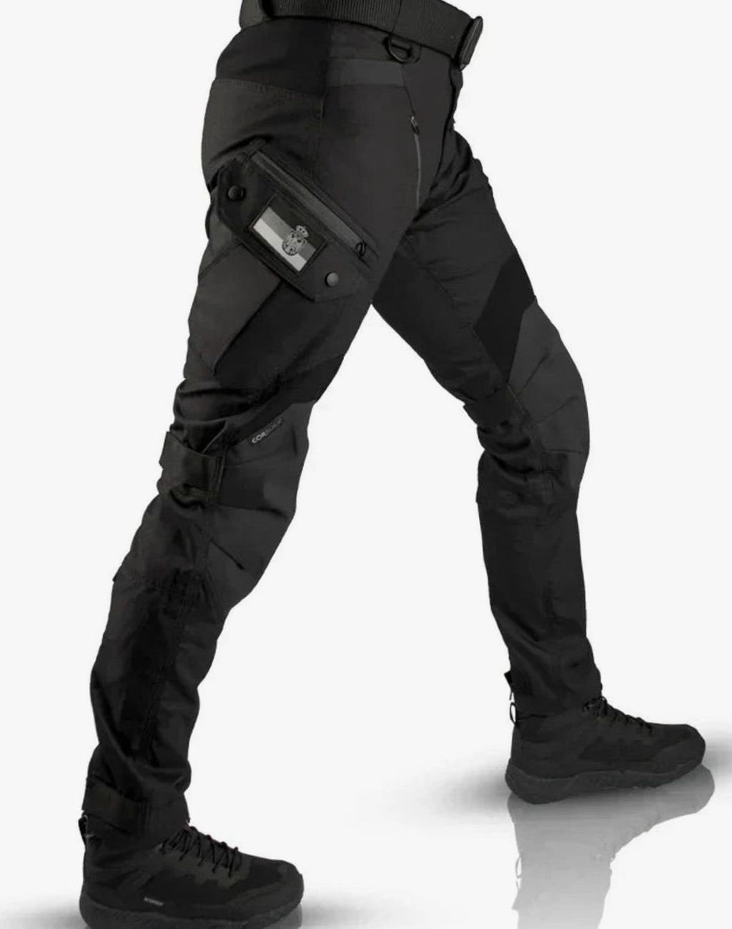 Men's Waterproof Tactical Cargo Pants Multi-Pocket Reinforced - Black