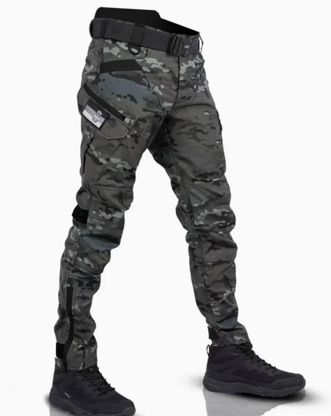 Men's Waterproof Tactical Cargo Pants Multi-Pocket Reinforced - Gray