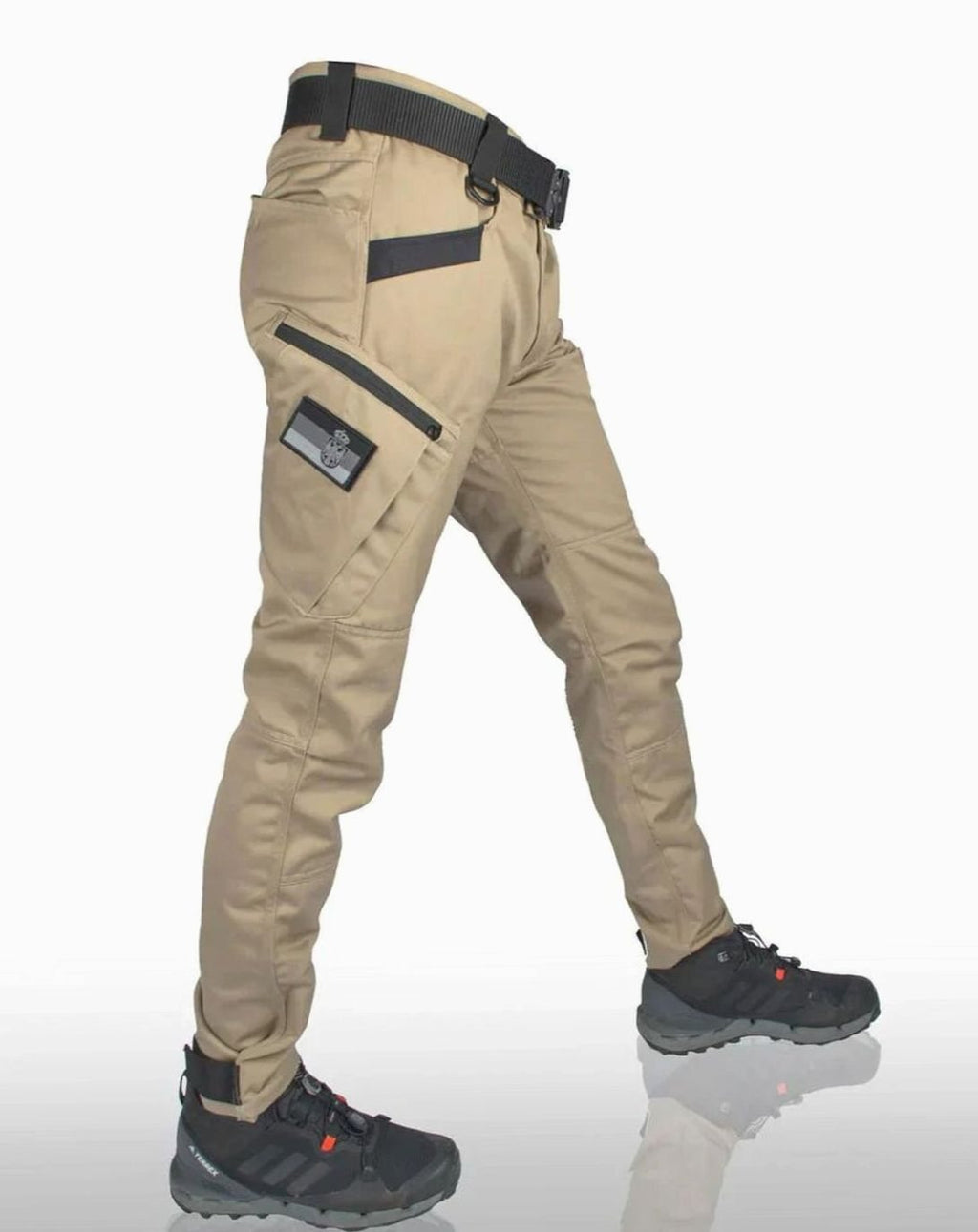 Men's Waterproof Tactical Cargo Pants Multi-Pocket Reinforced - Beige