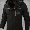 Men's Waterproof Windproof Multi-Pocket Hooded Outdoor Jacket - Black