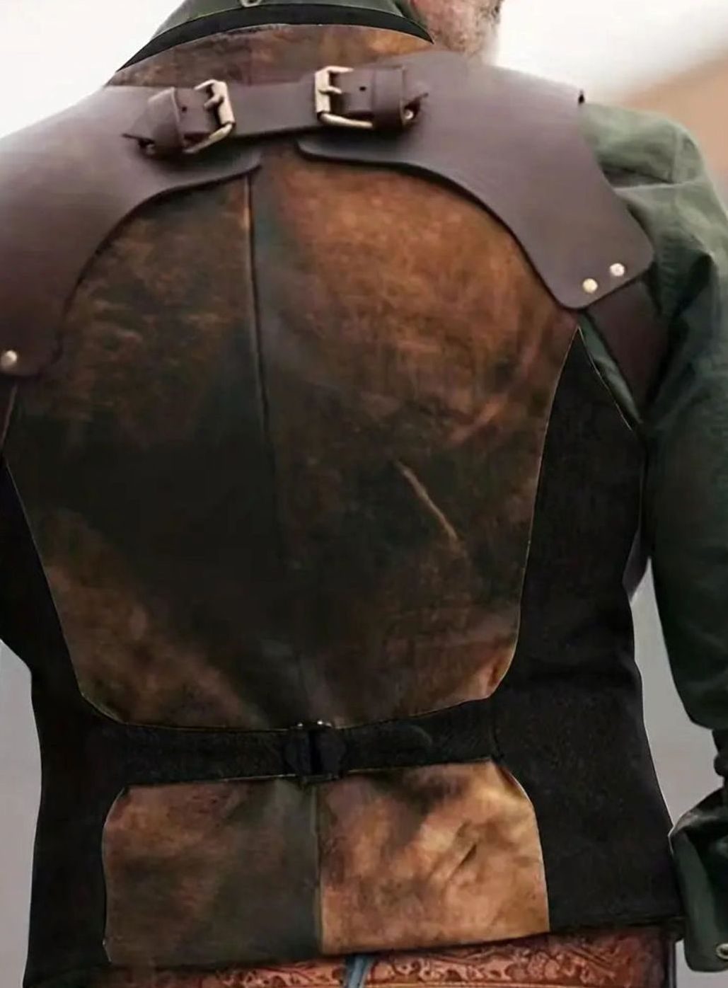 Men's Western-Style Faux Suede Button-Front Look Vest