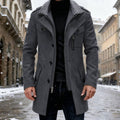Men's Wool Coat Double-Breasted Tailored Overcoat - Gray