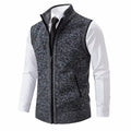 Men's Zip-Up Sleeveless Knit Cardigan Sweater Vest - Dark Gray