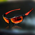 Polarized Shield Sport Sunglasses UV Protection Wrap Frame - Red