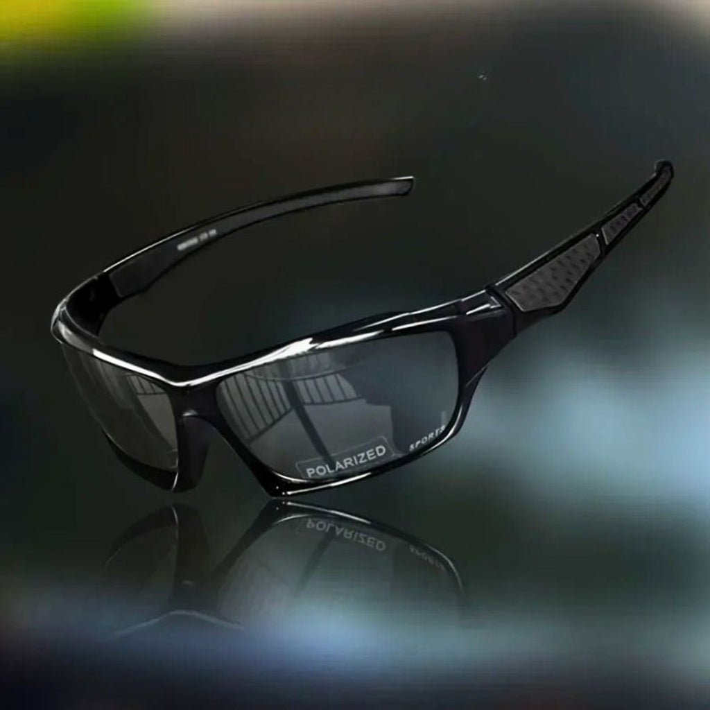 Polarized Shield Sport Sunglasses UV Protection Wrap Frame - Gray