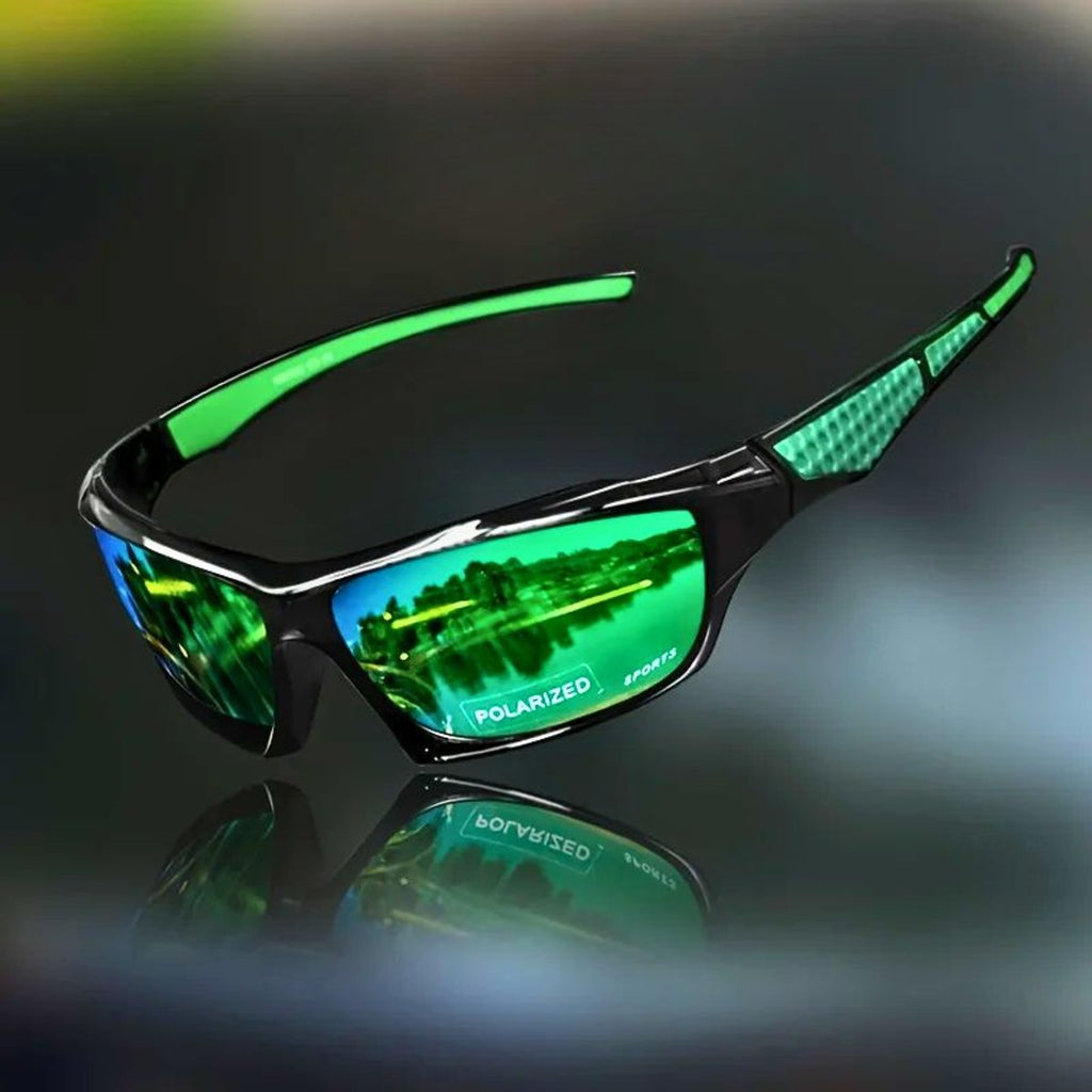 Polarized Shield Sport Sunglasses UV Protection Wrap Frame - Green