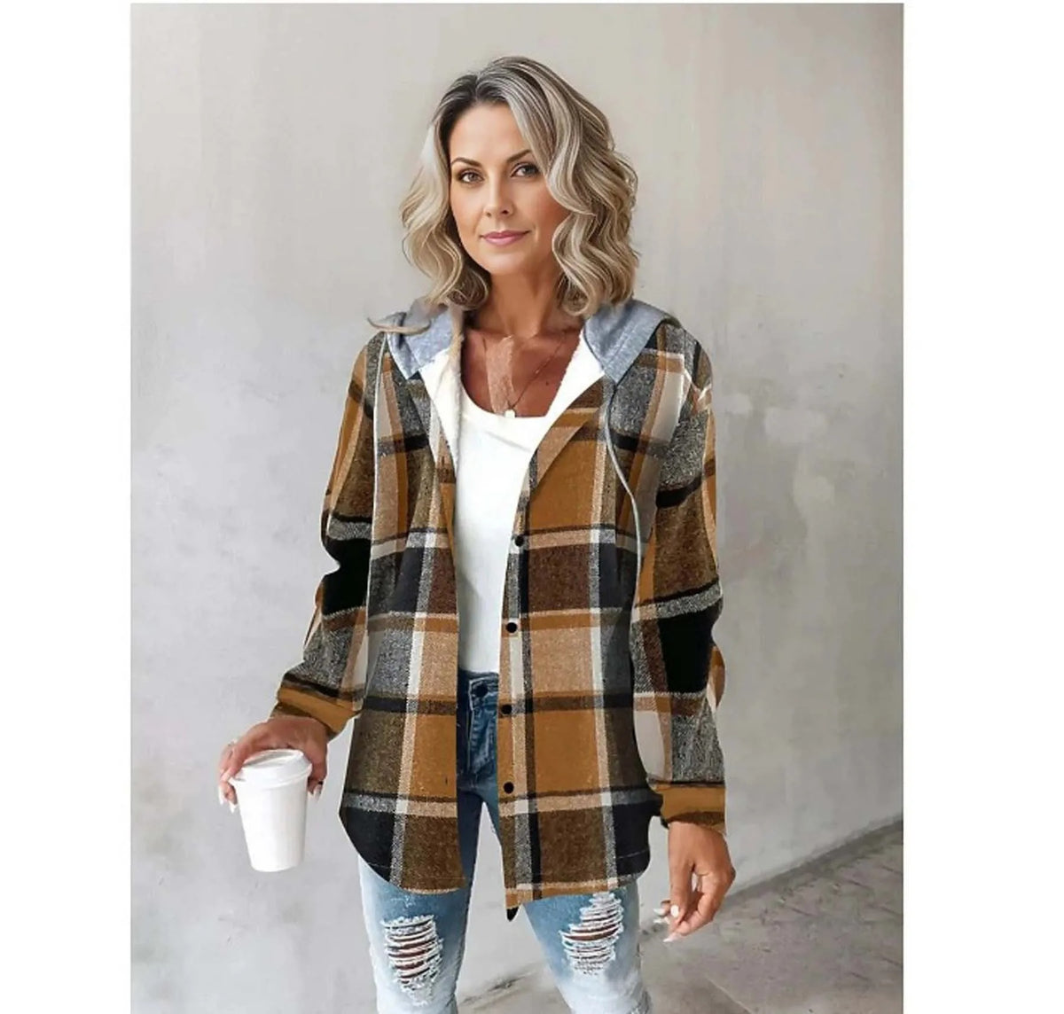 Camila | Women's Camo Long-Sleeve Button-Front Jacket Chest Pockets
