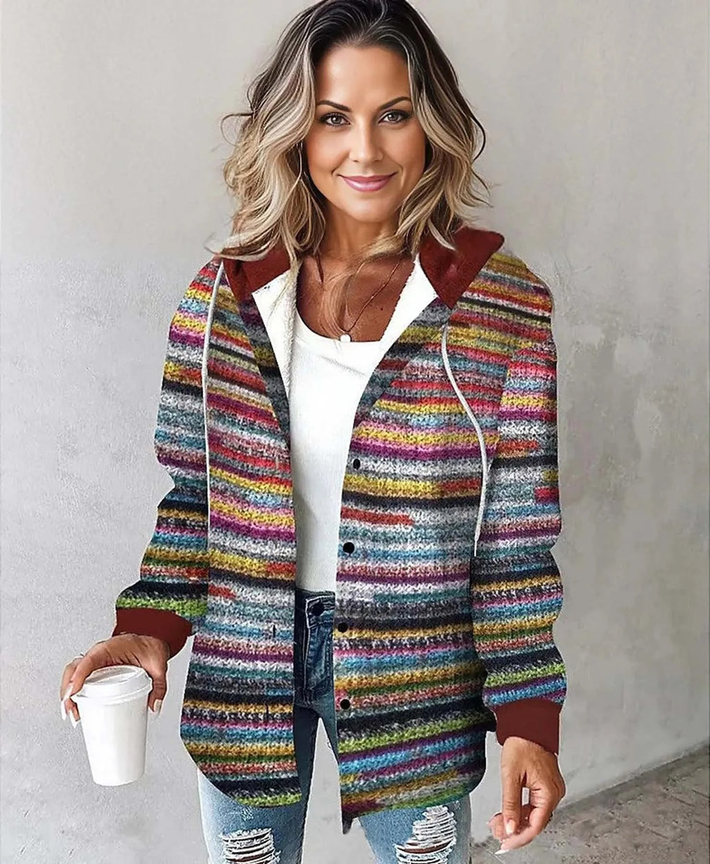 Camila | Women's Camo Long-Sleeve Button-Front Jacket Chest Pockets