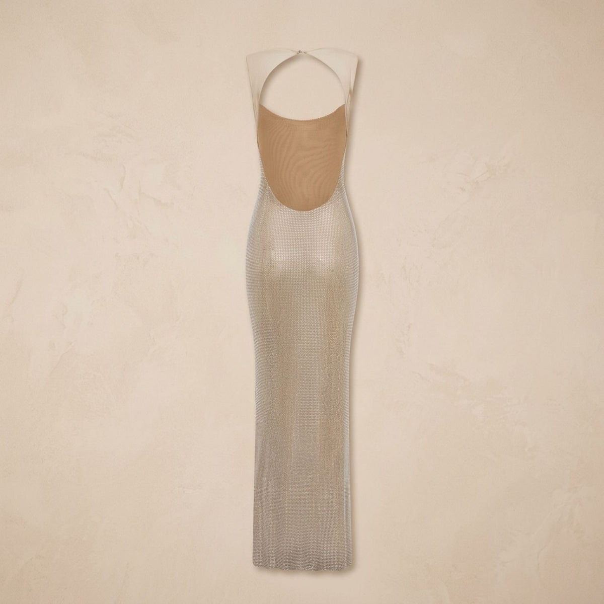 Women's Backless Fitted Sequin Maxi Dress