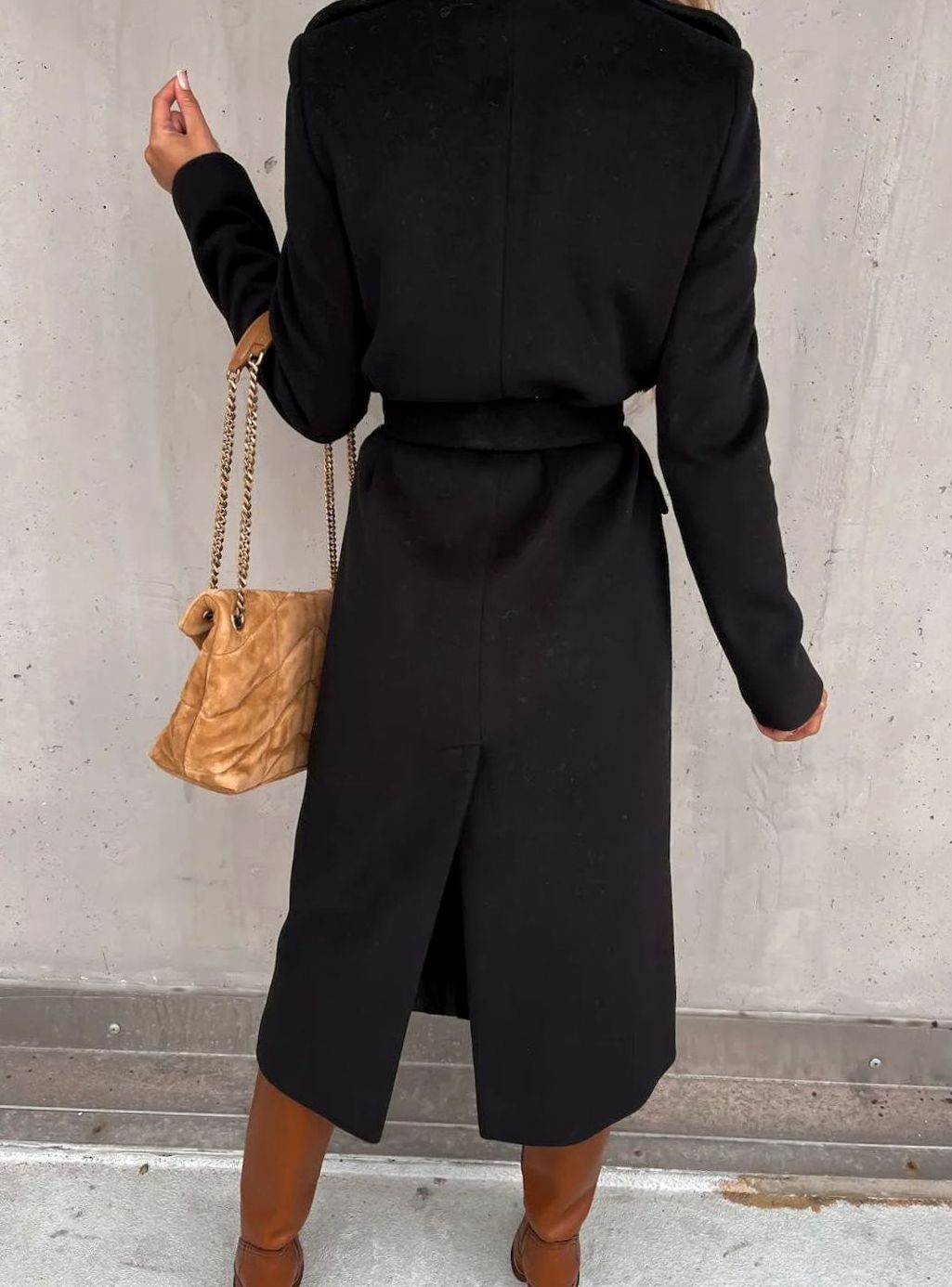 Women's Belted Wool Blend Wrap Winter Coat Shawl Collar Midi