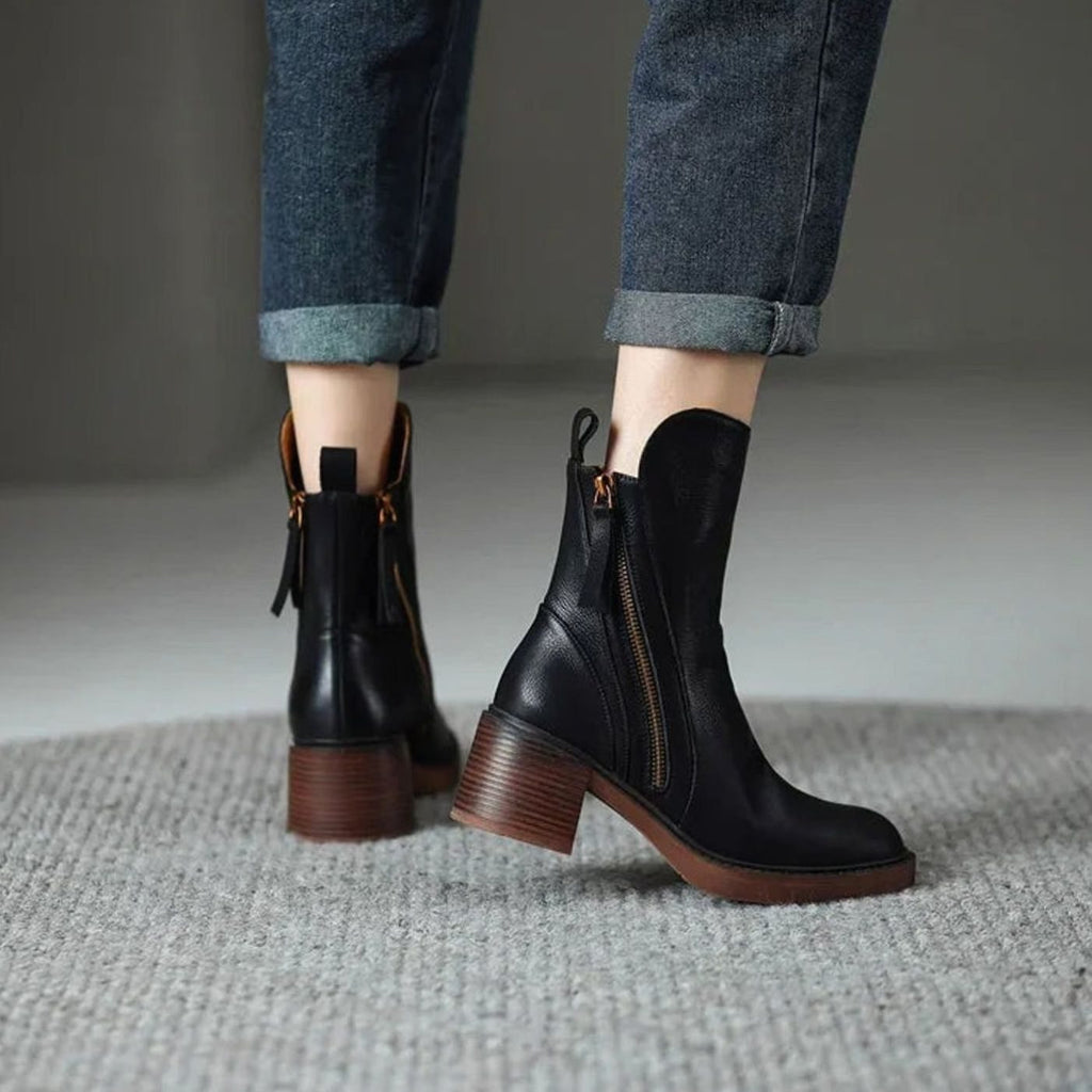 Women's Block-Heel Side-Zip Orthopedic Ankle Boots