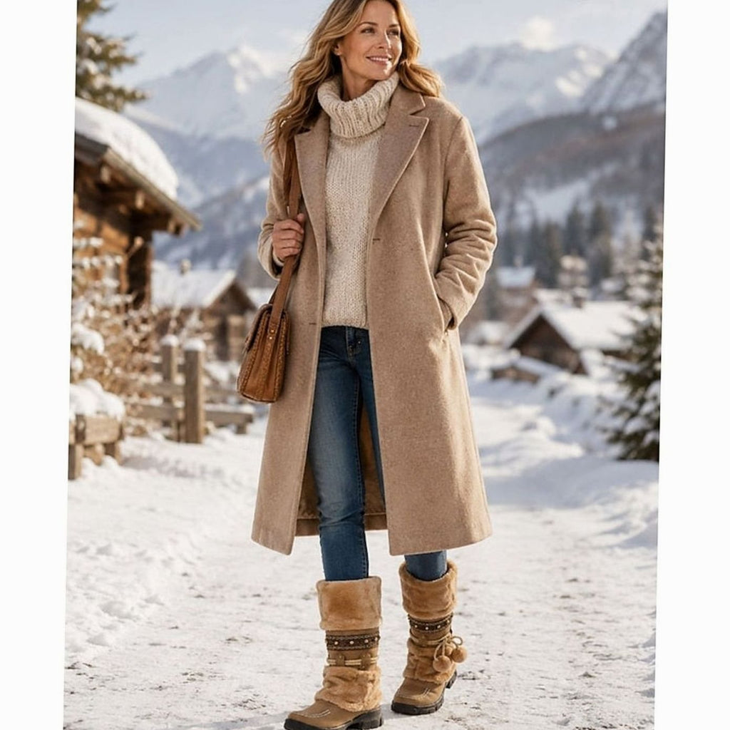 Women's Boho Faux-Fur Cuff Slip-On Mid-Calf Winter Boots