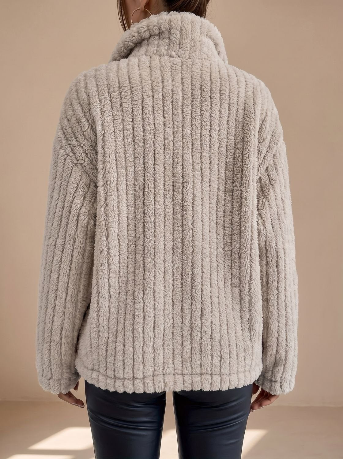 Women's Button-Front Teddy Fleece Jacket with Patch Pockets