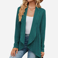 Women's Cable-Knit Open-Front Long-Sleeve Cardigan Sweater - Green