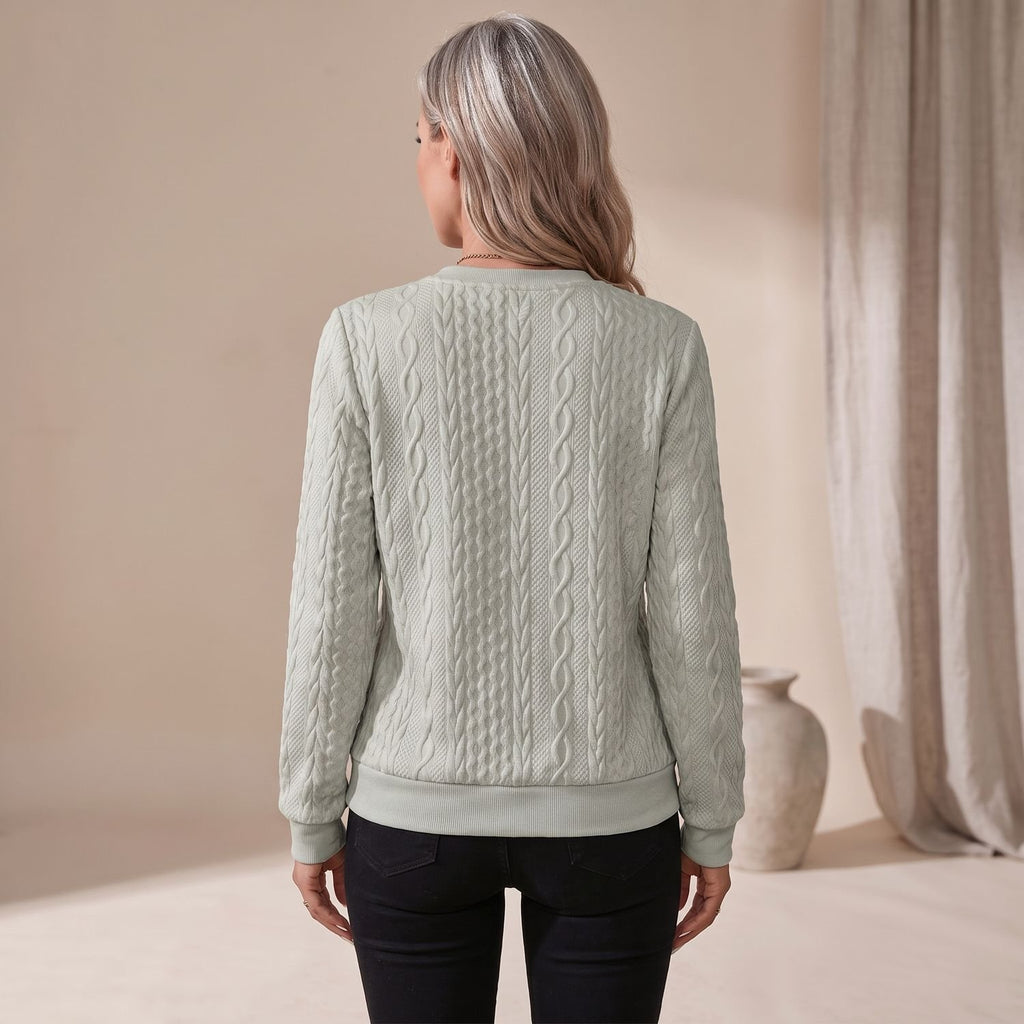Women's Cable-Knit Quarter-Zip Pullover Sweater