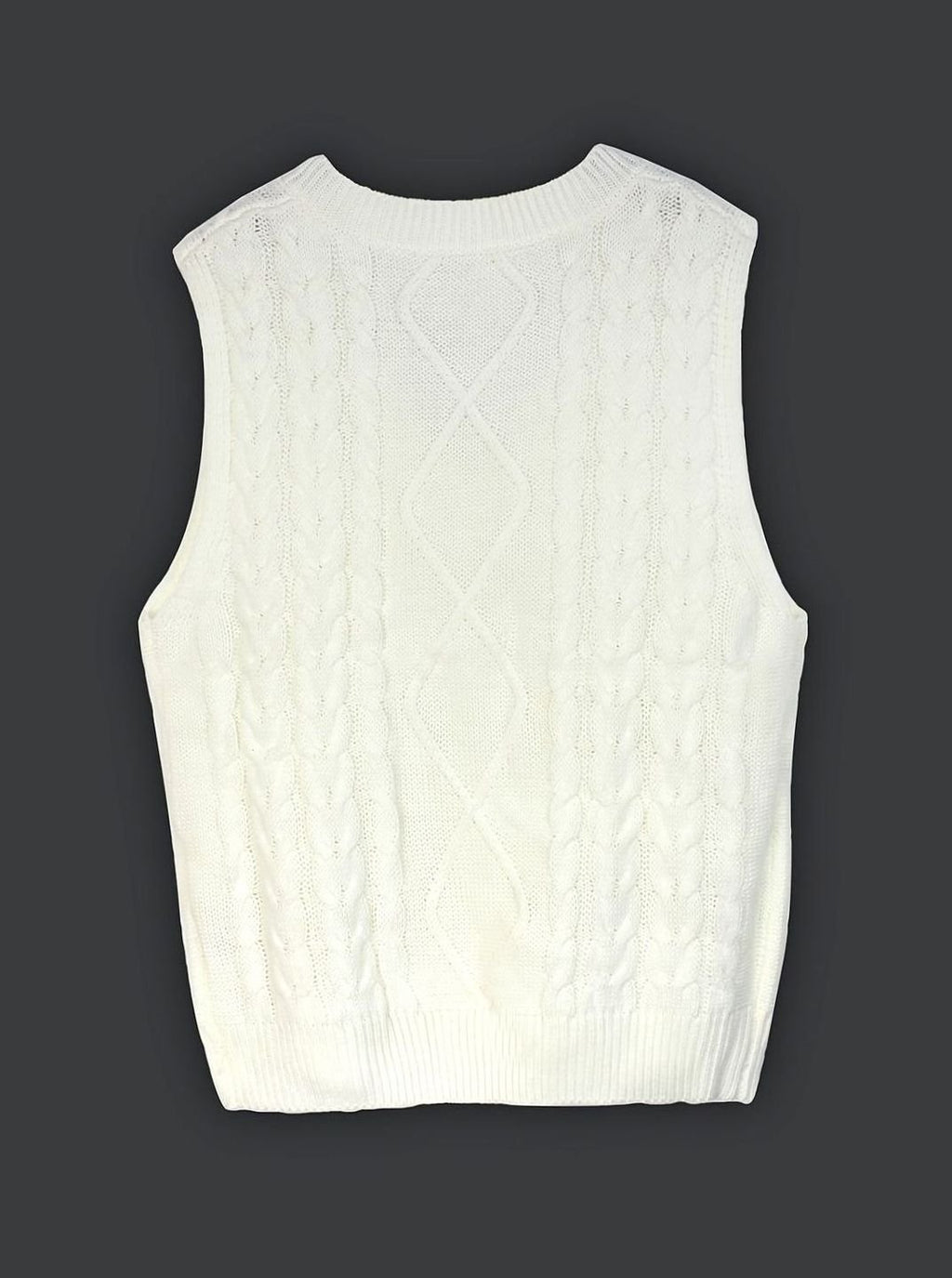Women's Cable-Knit V-Neck Sweater Vest Relaxed Layering Pullover