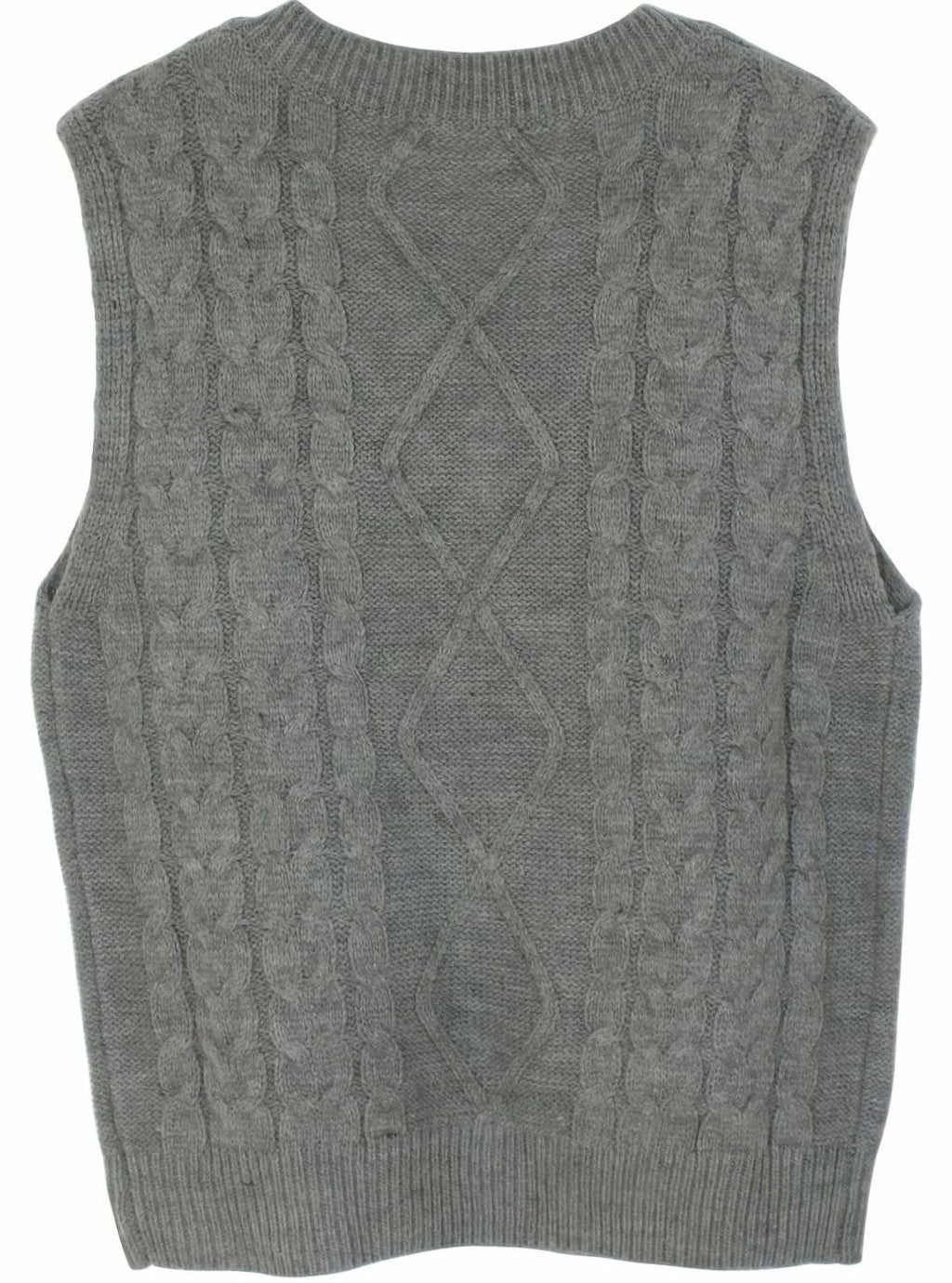 Women's Cable-Knit V-Neck Sweater Vest Relaxed Layering Pullover