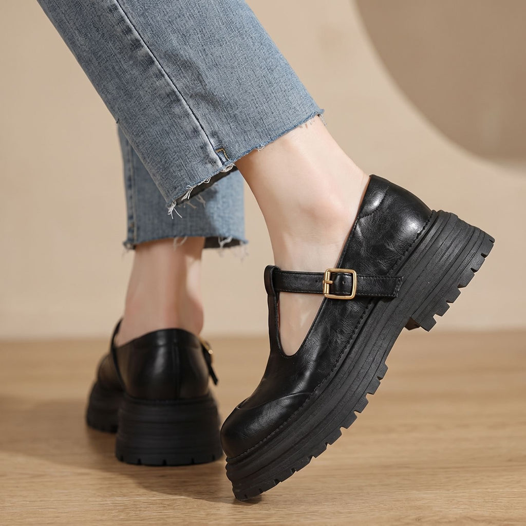 Women's Chunky Platform T-Bar Mary Jane Shoes