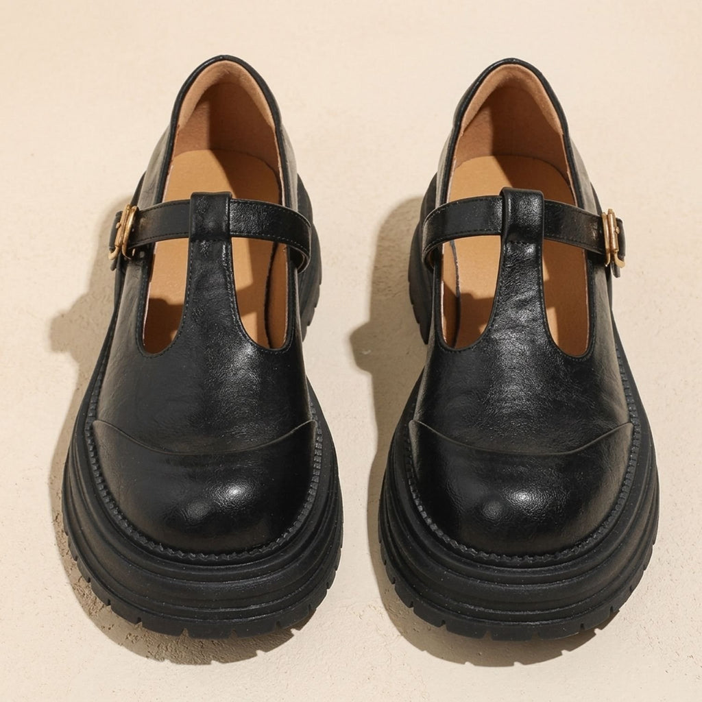 Women's Chunky Platform T-Bar Mary Jane Shoes
