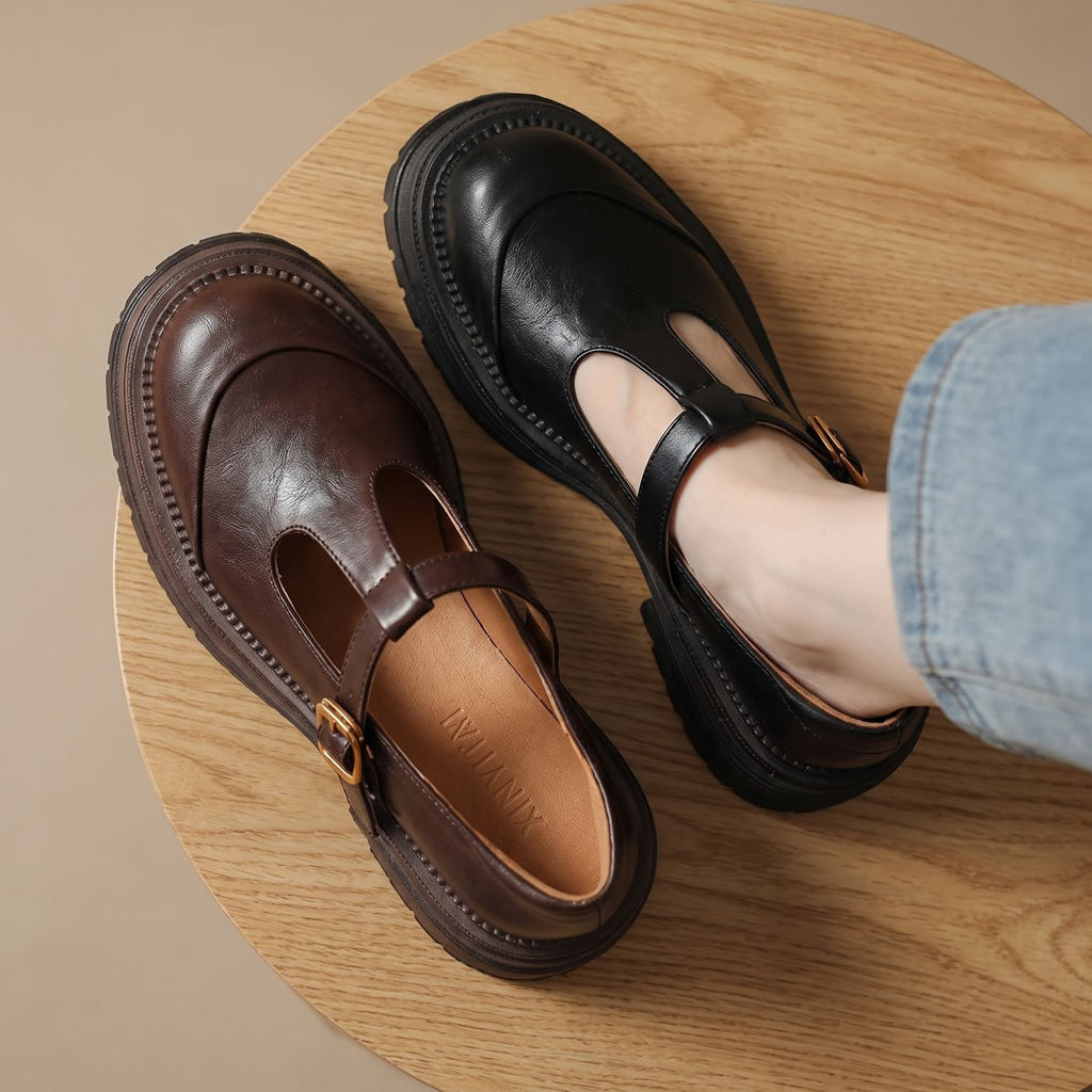 Women's Chunky Platform T-Bar Mary Jane Shoes