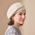 Women's Classic French-Style Wool Beret Hat - Beige