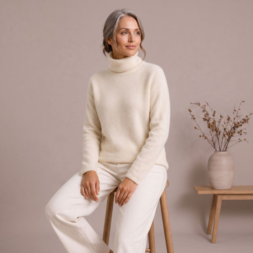 Women's Classic Turtleneck Long-Sleeve Knit Sweater