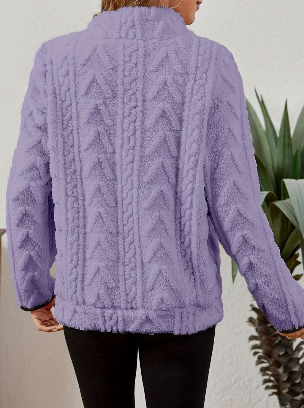 Women's Cozy Fleece Half-Zip Kangaroo Pocket Pullover Sweater
