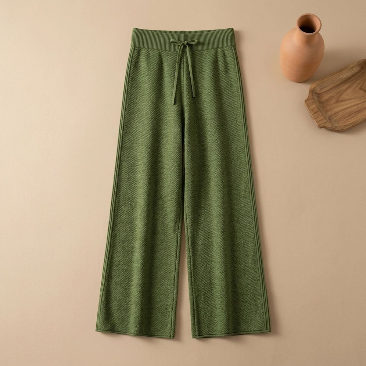 Women's Cozy Knit Loungewear Set Wide-Leg Sweater Pants