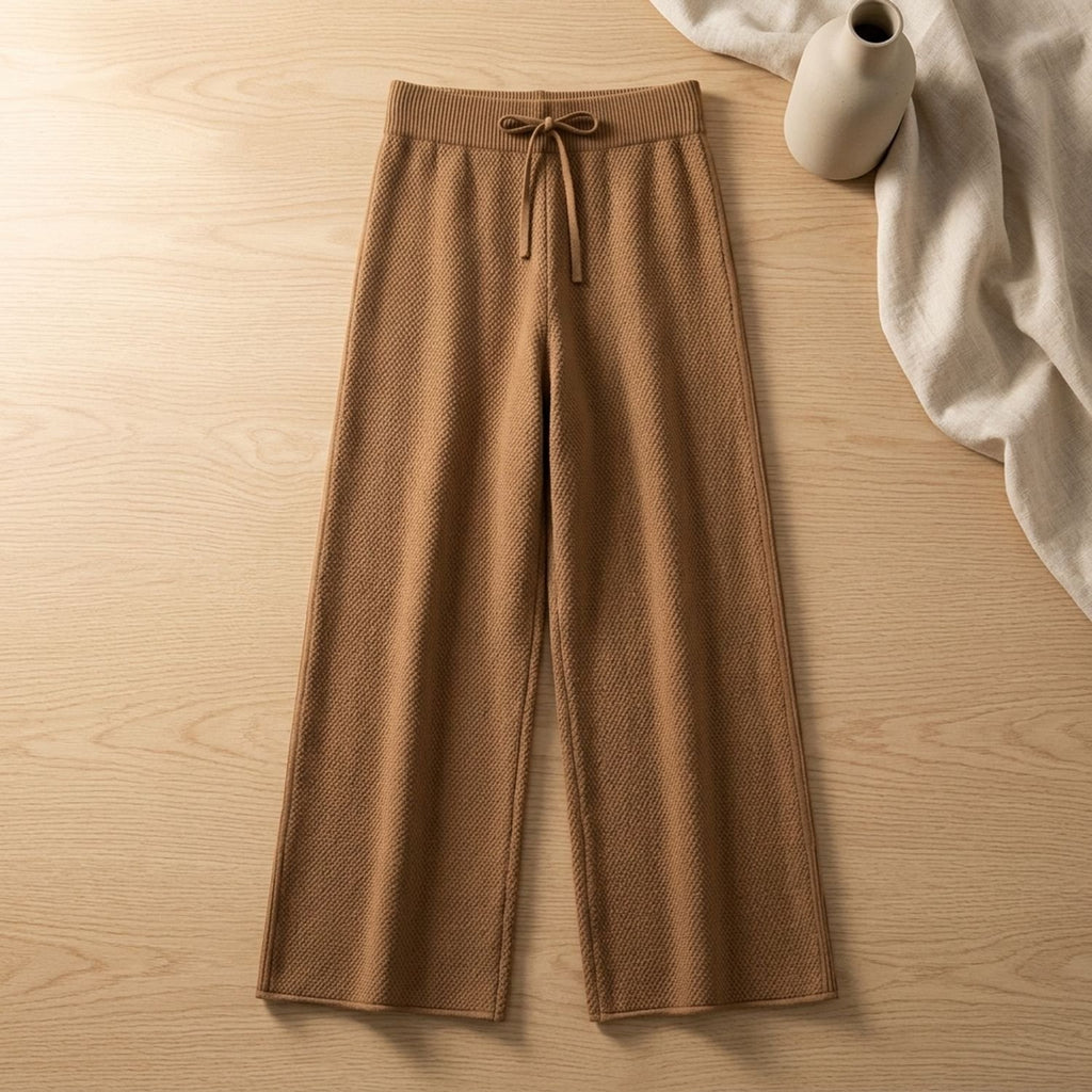 Women's Cozy Knit Loungewear Set Wide-Leg Sweater Pants