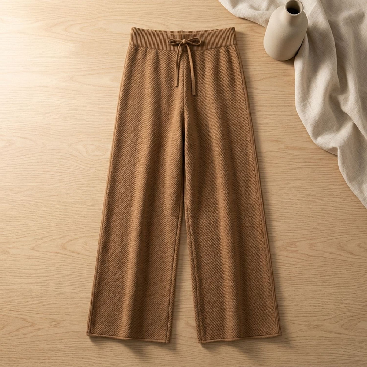 Women's Cozy Knit Loungewear Set Wide-Leg Sweater Pants
