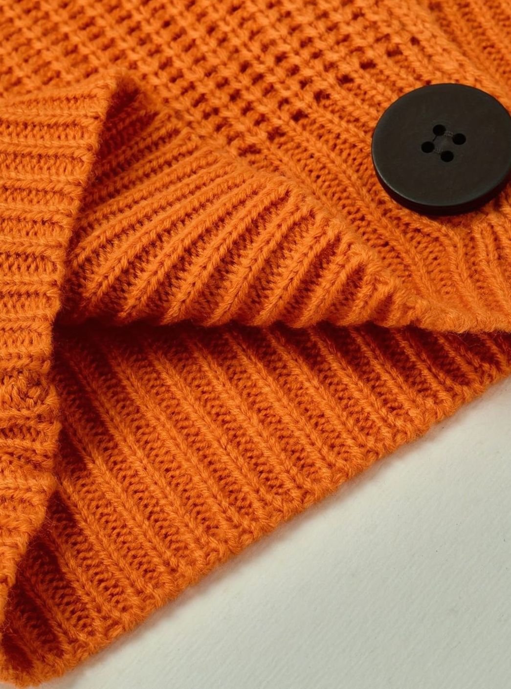 Women's Cozy Ribbed Knit Sweater Relaxed-Fit Folded Collar Pullover