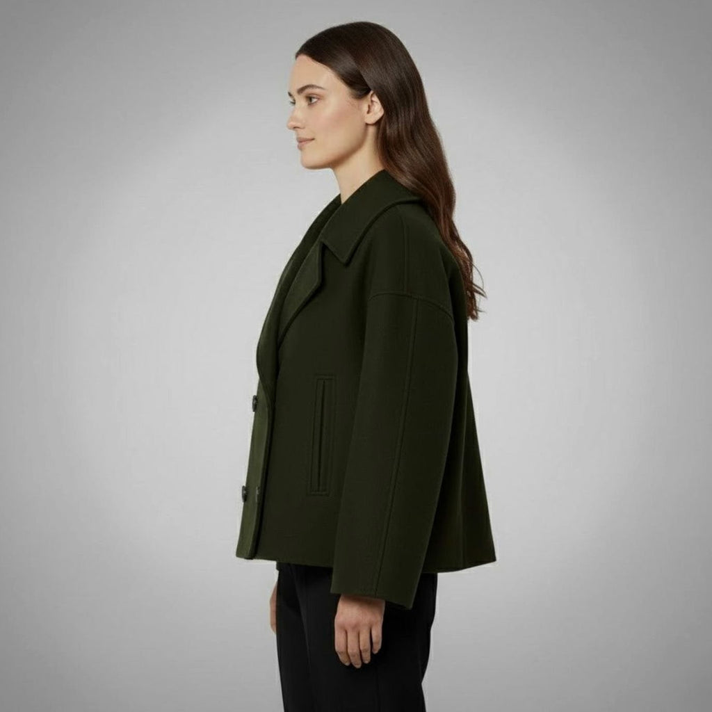 Women's Cropped Double-Breasted Tailored Short Jacket
