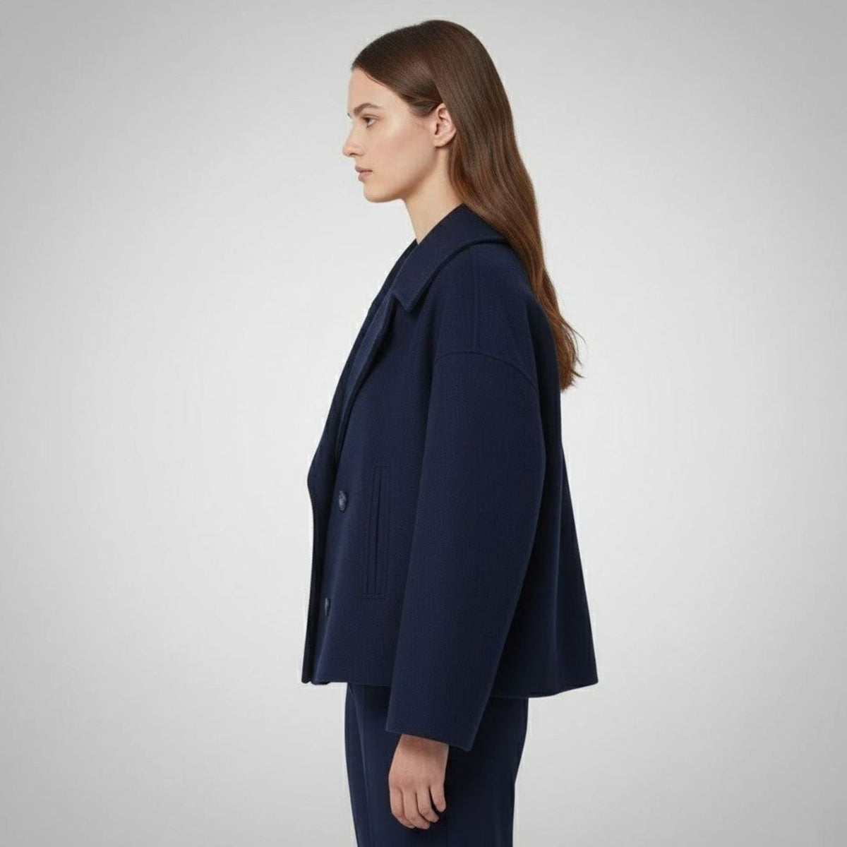 Women's Cropped Double-Breasted Tailored Short Jacket