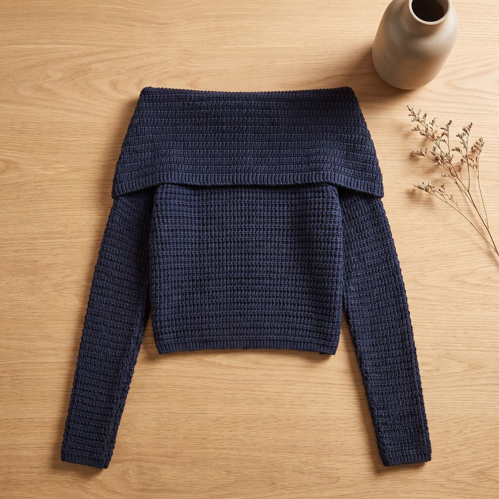 Women's Cropped Off-Shoulder Button-Front Knit Cardigan