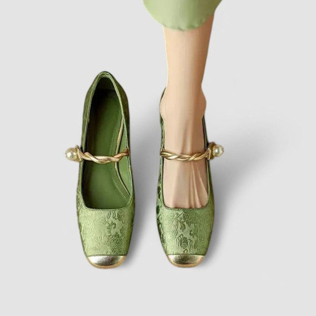 Women's Cushioned Low-Heel Mary Jane Shoes with Adjustable Strap