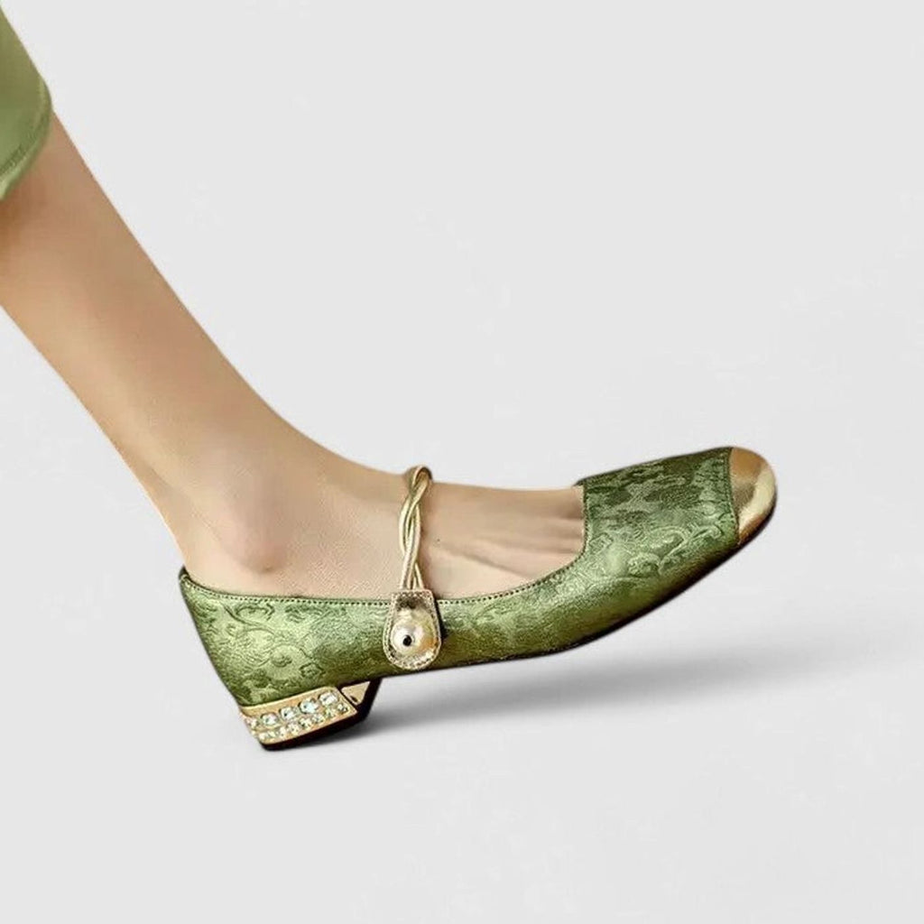 Women's Cushioned Low-Heel Mary Jane Shoes with Adjustable Strap