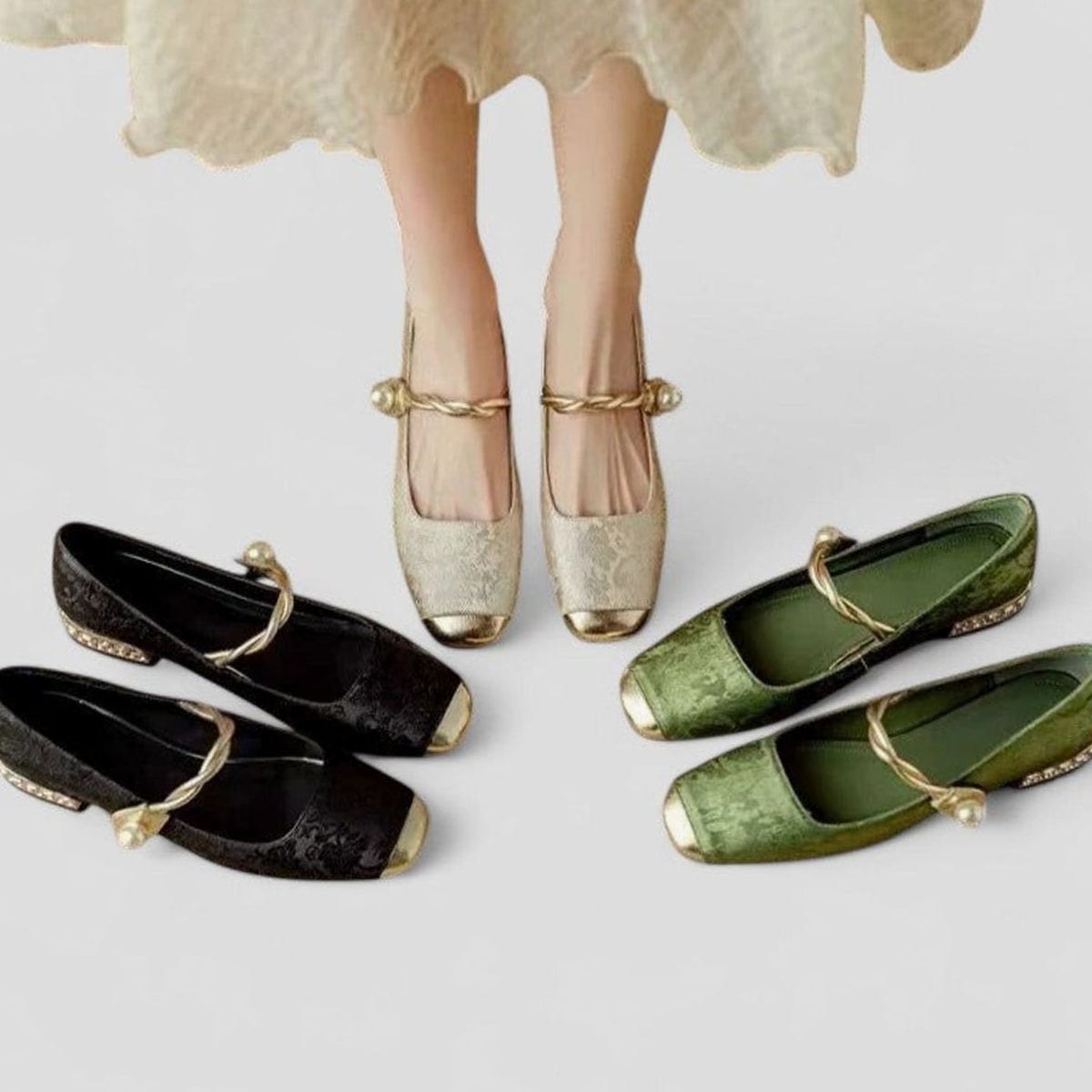Women's Cushioned Low-Heel Mary Jane Shoes with Adjustable Strap