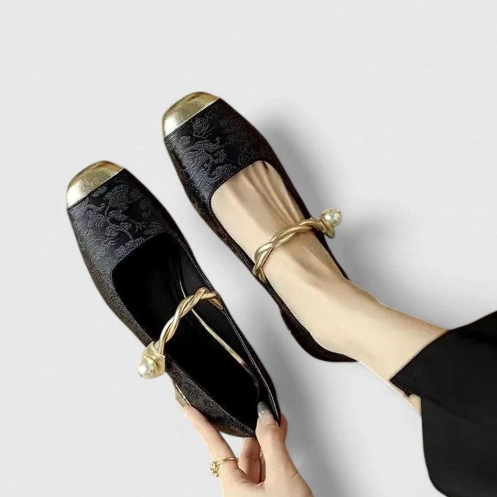 Women's Cushioned Low-Heel Mary Jane Shoes with Adjustable Strap