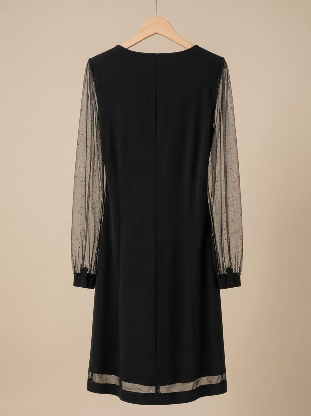 Women's Deep V-Neck Glitter Mesh Sleeve Christmas Party Dress