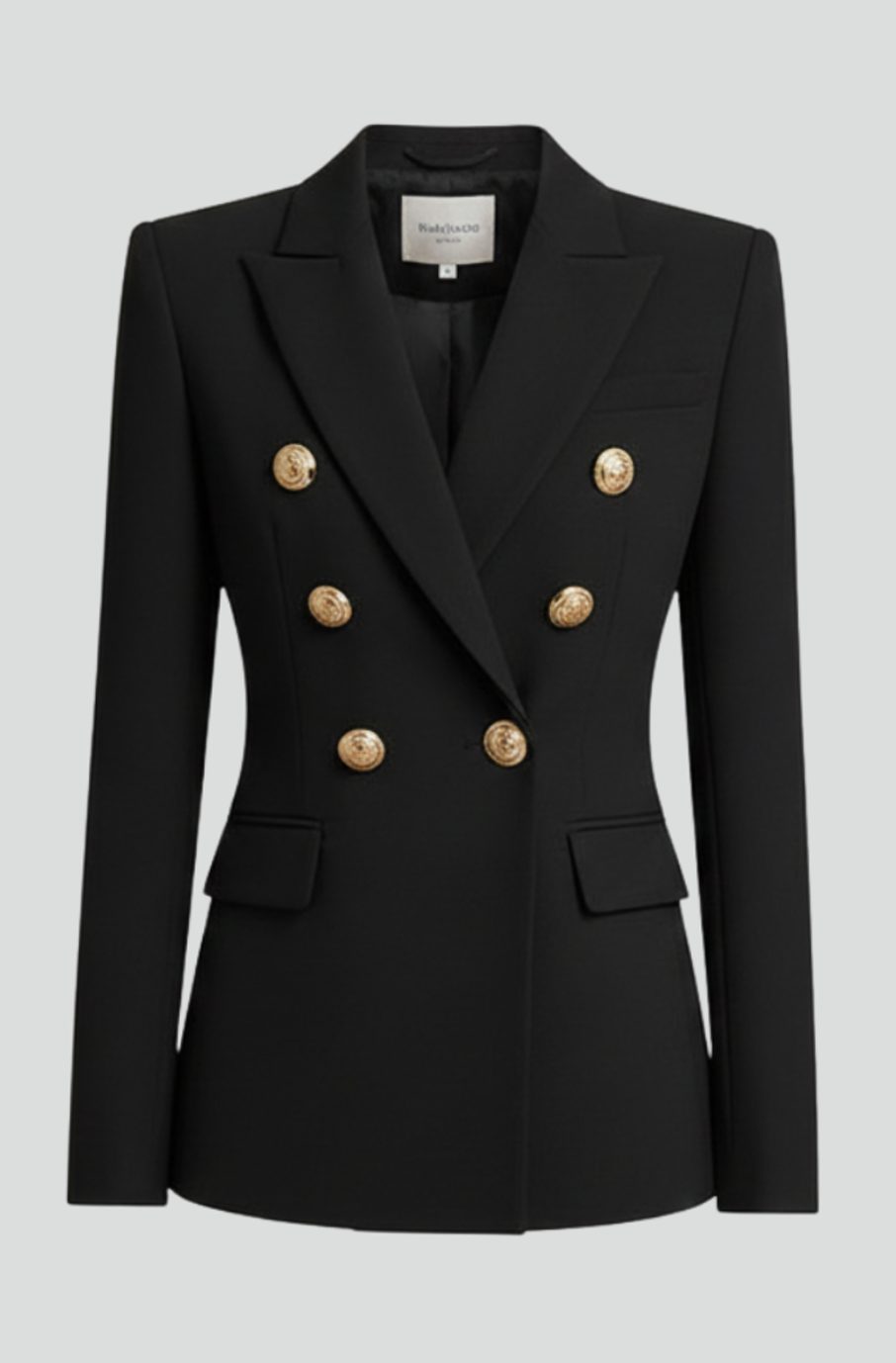 Women's Double-Breasted Gold-Tone Button Tailored Blazer