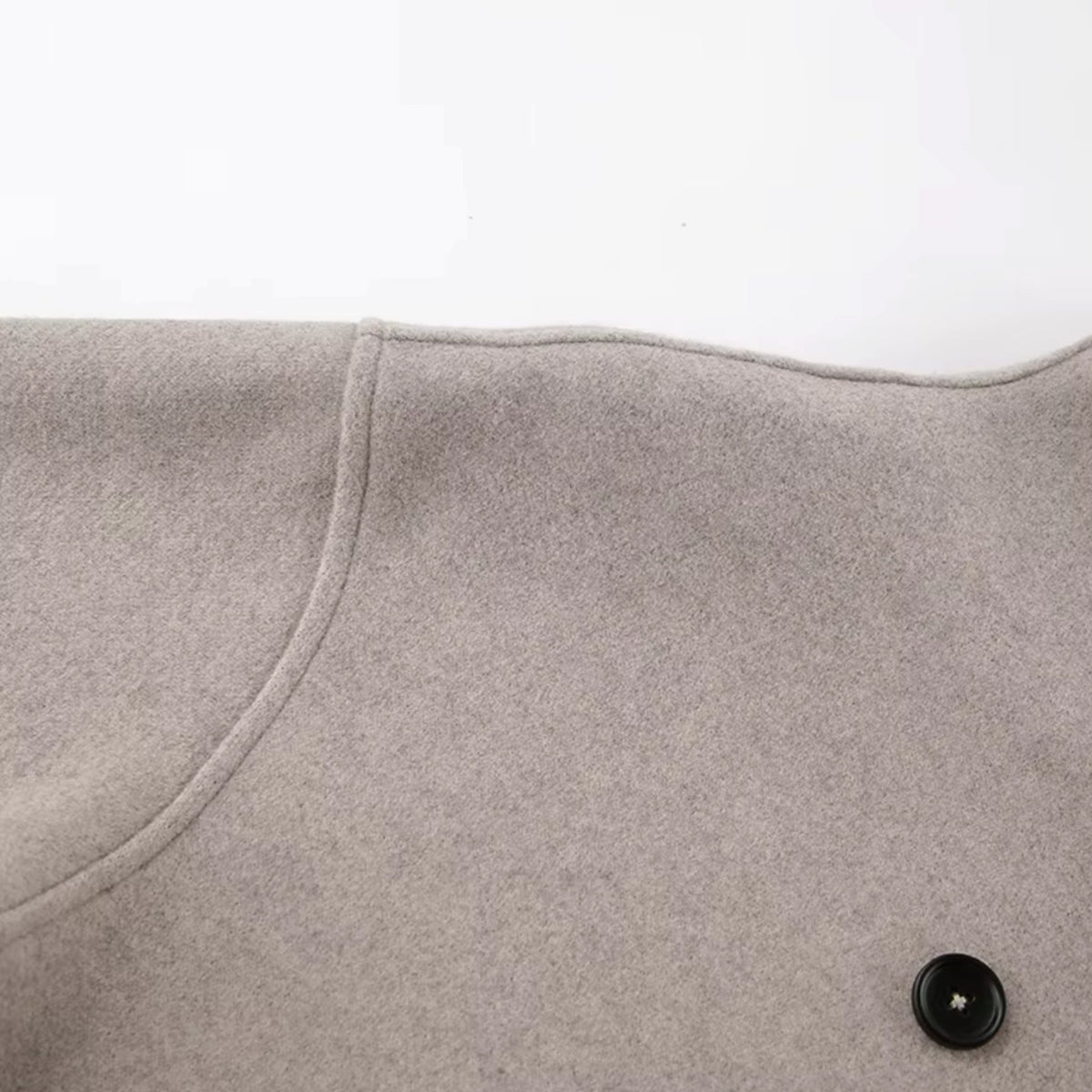 Women's Double-Breasted Hip-Length Wool-Look Winter Coat