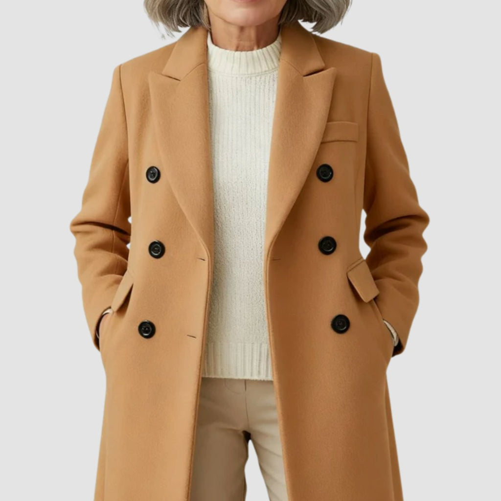 Women's Double-Breasted Notch Lapel Wool Winter Coat