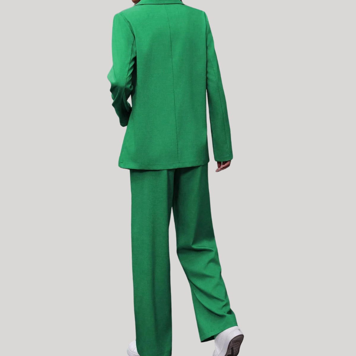 Women's Double-Breasted Tailored Wide-Leg Pants Suit Set