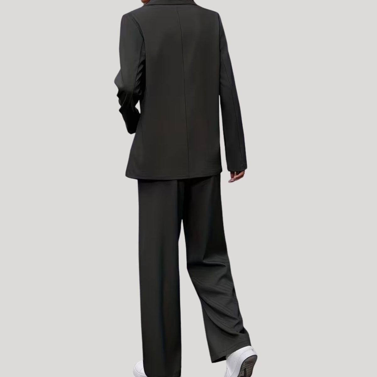 Women's Double-Breasted Tailored Wide-Leg Pants Suit Set