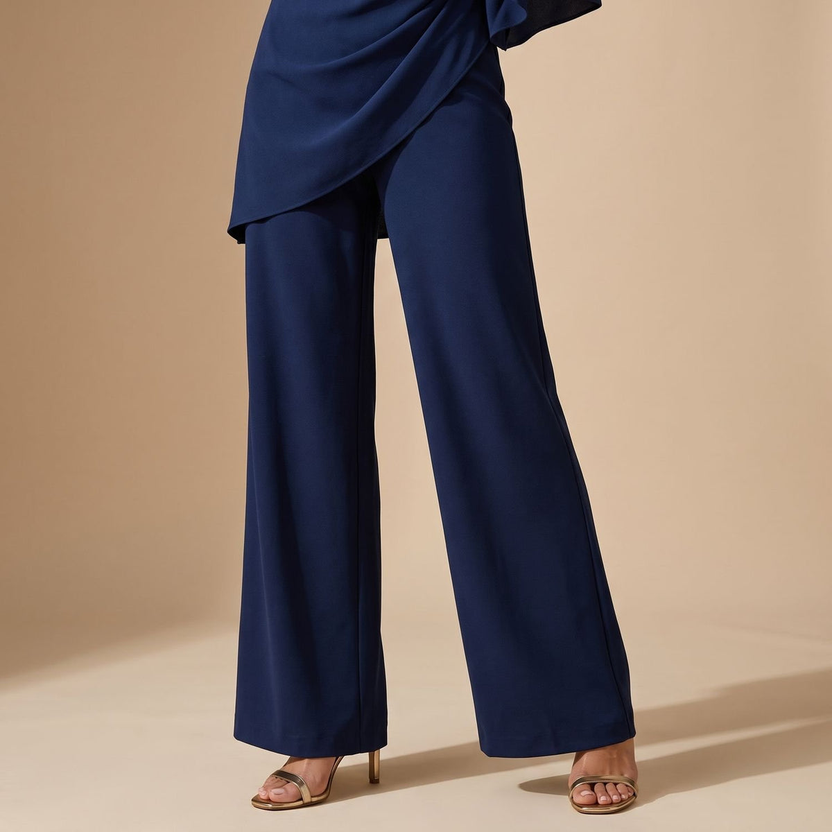 Women's Draped Wide-Leg Two-Piece Set Batwing Sleeve