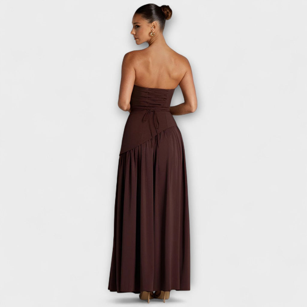 Women's Elegant Halter-Neck Pleated Maxi Dress
