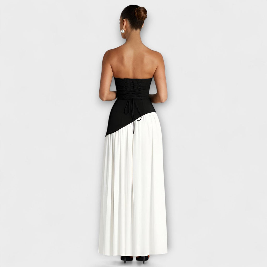 Women's Elegant Halter-Neck Pleated Maxi Dress