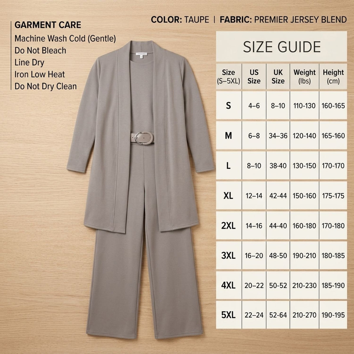 Women's Elegant Longline Cardigan 3-Piece Top Pants Set